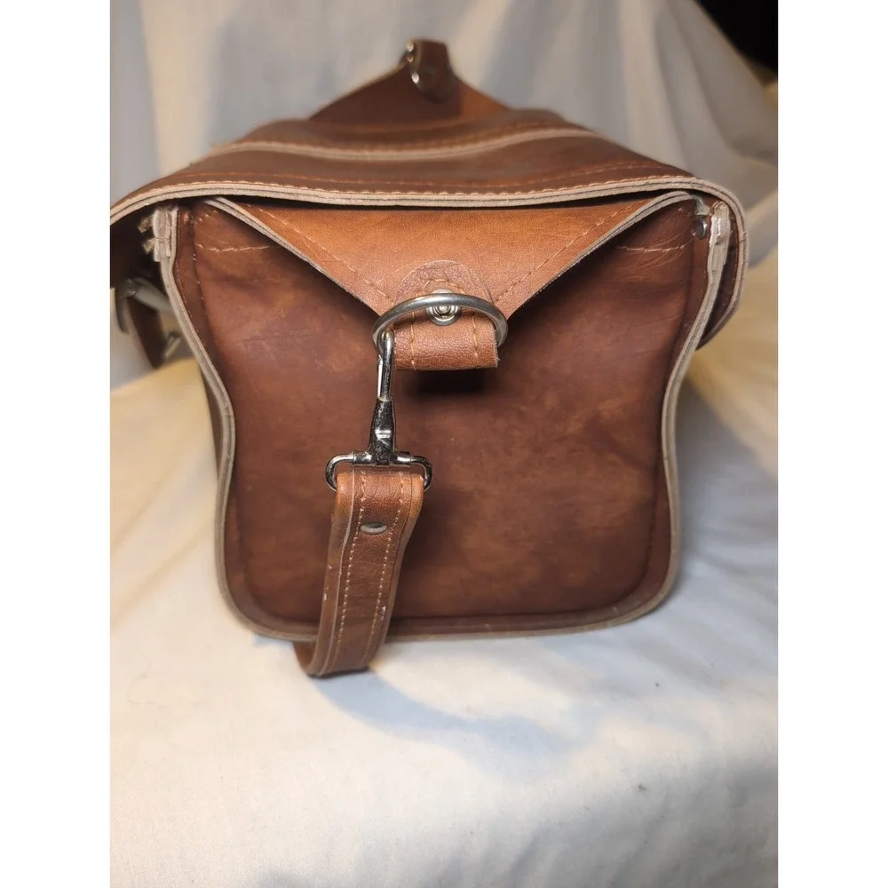 Vintage Samsonite Sonora Leather Makeup Toiletries Bag Carry On 12.5